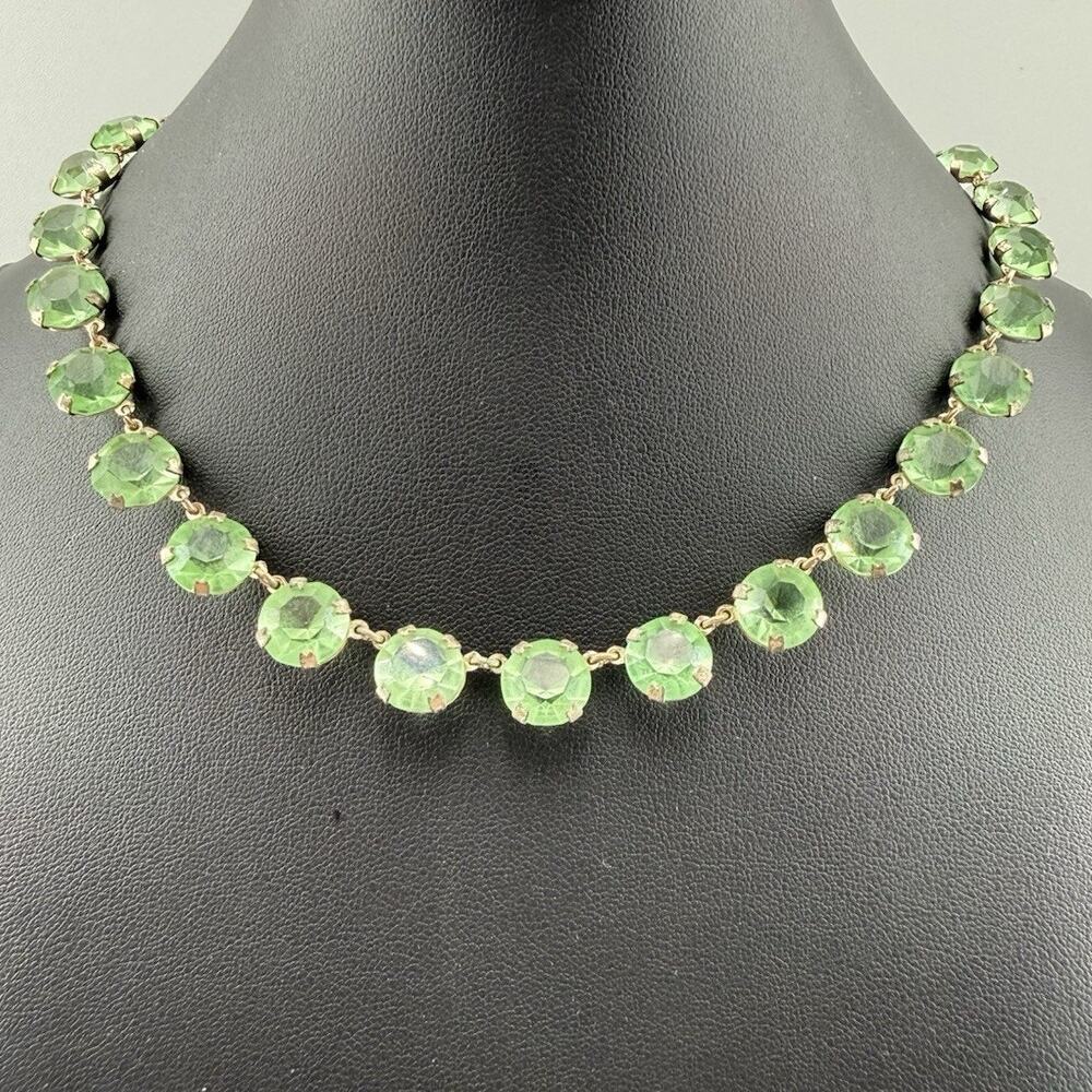 Antique Art Deco Mixed UV Reactive Glass Rivière Necklace Uranium Manganese UV - Picture 3 of 16